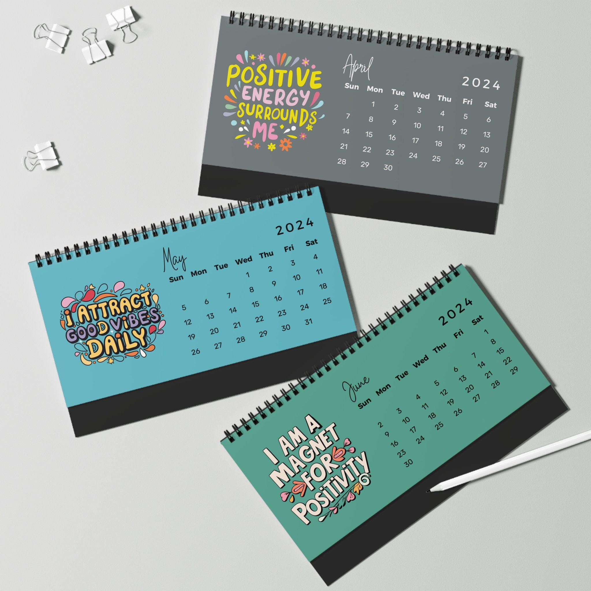 2024 Positive Affirmations Desk Calendar 2024 Calendar 2024 Etsy