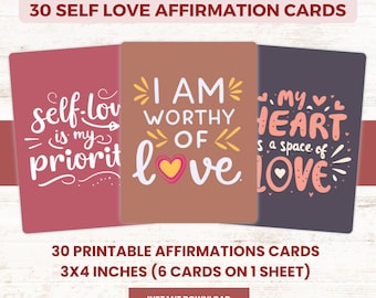 Printable Self Love Affirmation Cards, Digital Affirmations Digital Affirmation Cards Daily Affirmation Cards, Affirmation Quotes