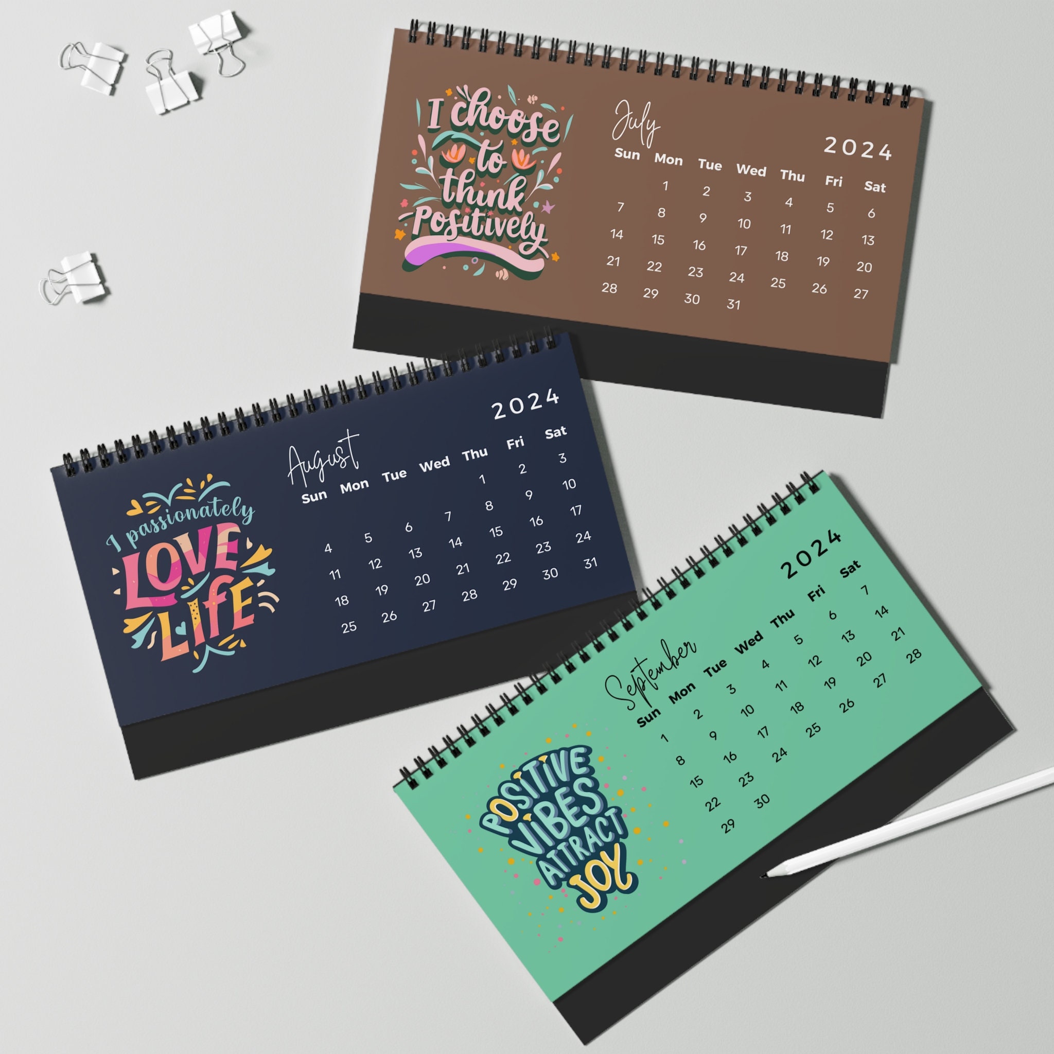 2024 Positive Affirmations Desk Calendar 2024 Calendar 2024 Etsy