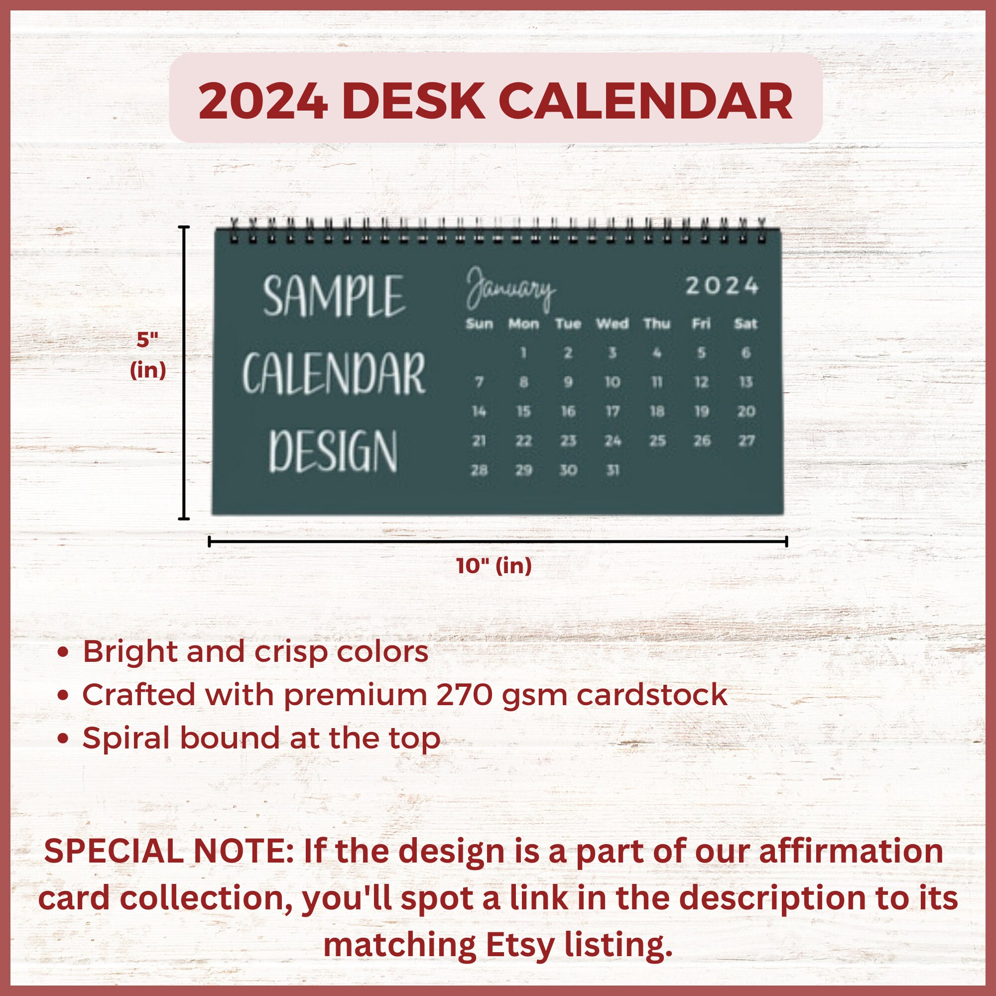 2024 Positive Affirmations Desk Calendar 2024 Calendar 2024 Etsy