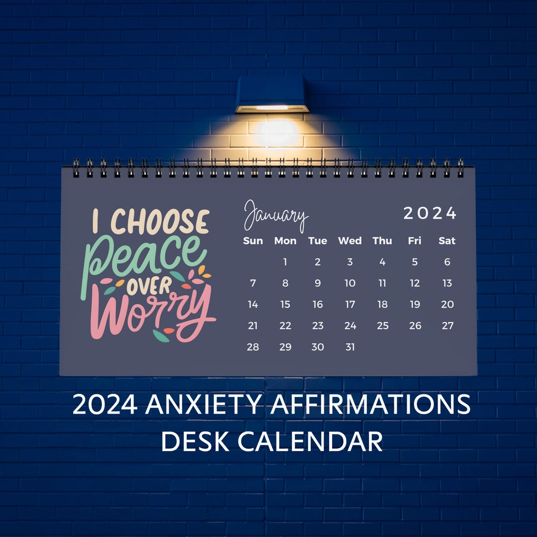 2024 Anxiety Affirmations Desk Calendar 2024 Calendar 2024 Desk