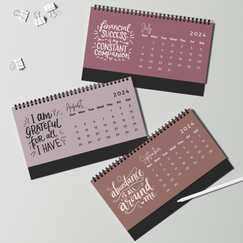 2024 Abundance Affirmations Desk Calendar 2024 Calendar 2024 Desk ...