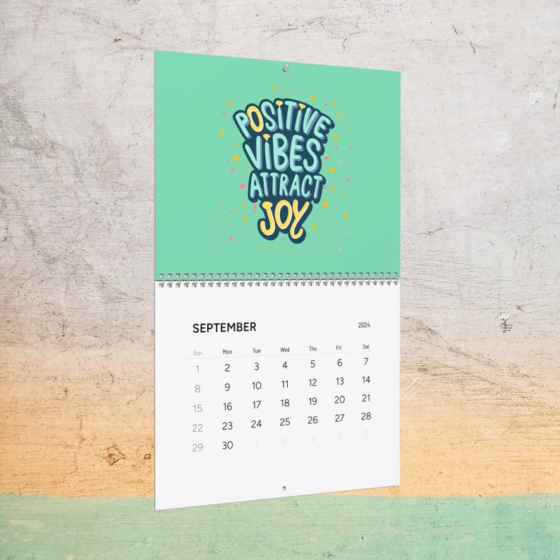 2024 Positive Affirmations Calendar, 2024 Wall Calendar, Unique