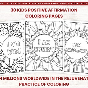 Positive Affirmations Coloring Pages for Kids | Coloring Pages | Kids Affirmation Coloring Pages | Kids Printable Affirmation Coloring Pages