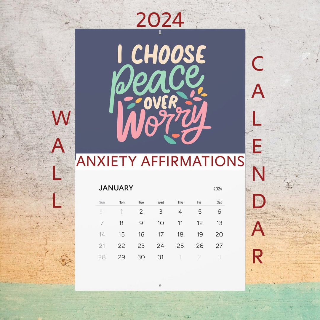 2025 Anxiety Affirmations Calendar, 2025 Wall Calendar, Unique Calendar