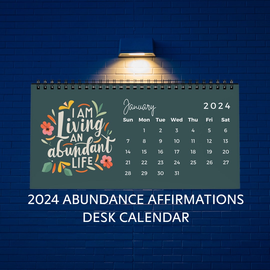 2024 Abundance Affirmations Desk Calendar 2024 Calendar 2024 Desk