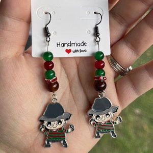 Boucles d&#39;oreilles personnage de film d&#39;horreur Freddy Krueger