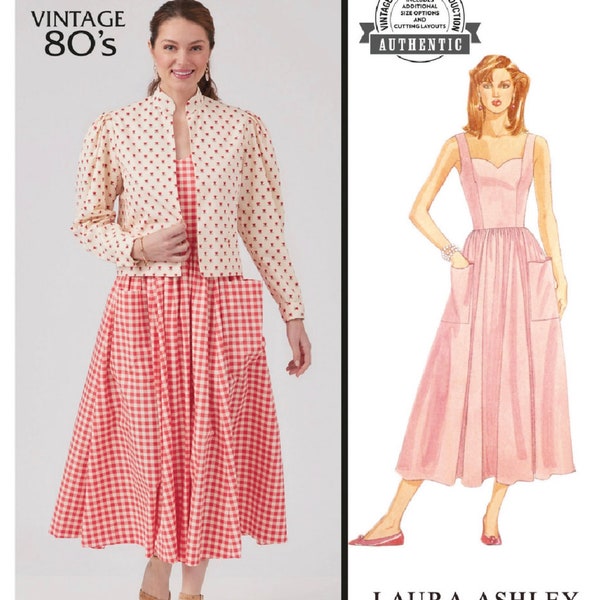 NEW/UNCUT McCall’s Misses' and Miss Petite Lined Jacket and Dress by Laura Ashley M8464 R12040
