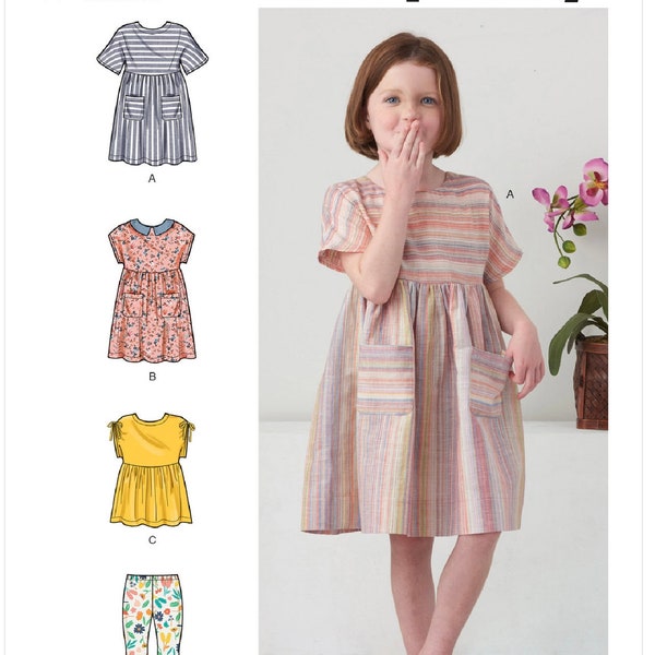 NEW/UNCUT Simplicity Sewing Pattern Children's Dresses, Top & Leggings Item Number S9280