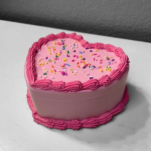 Pink sprinkle Cake Jewelry Box Faux/Fake Bake