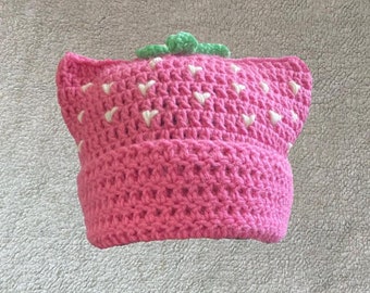 Strawberry Cat Beanie