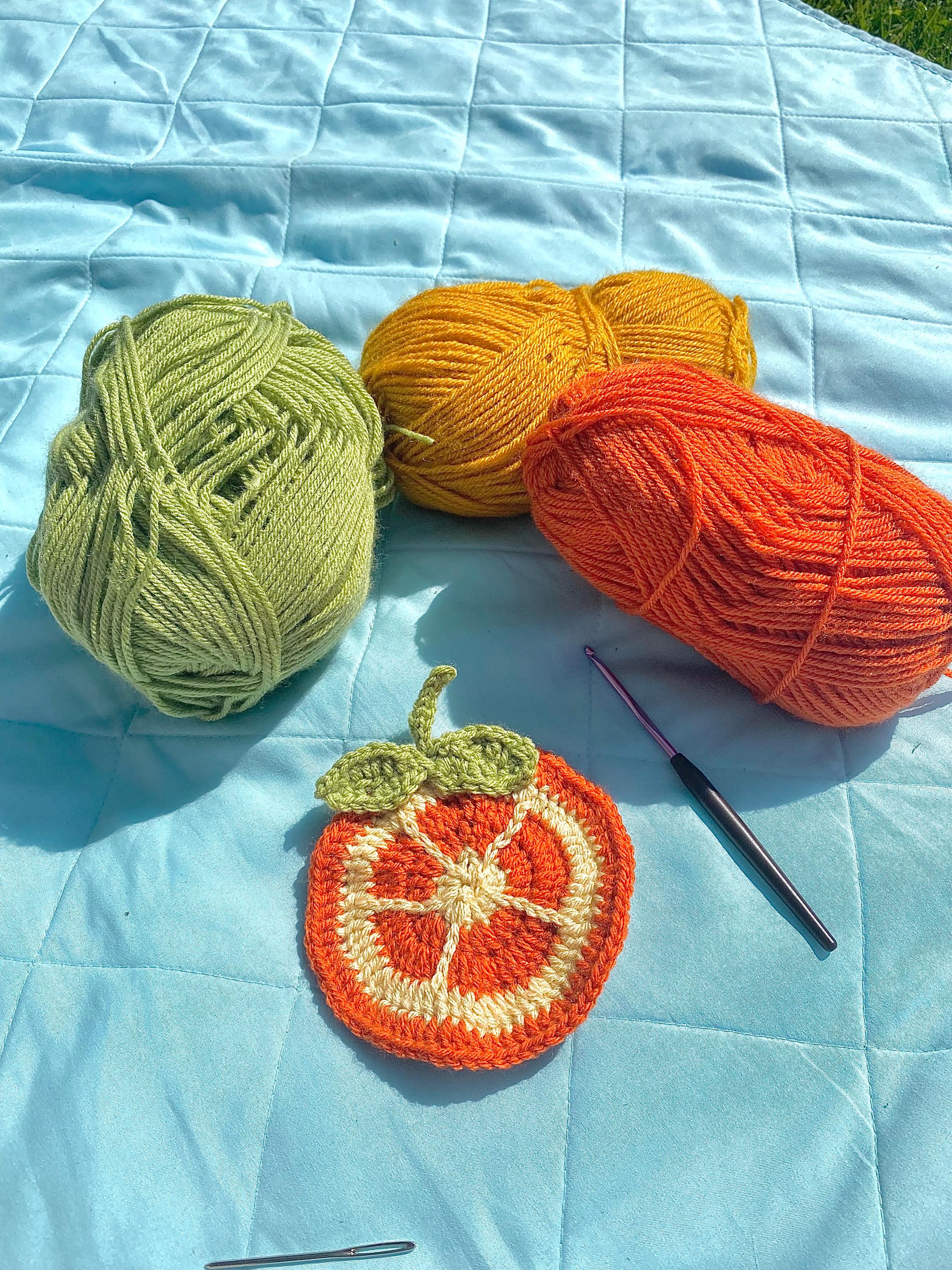 Crochet Citrus Coaster Pattern - Crochet Coaster, Crochet Mug Rug ...