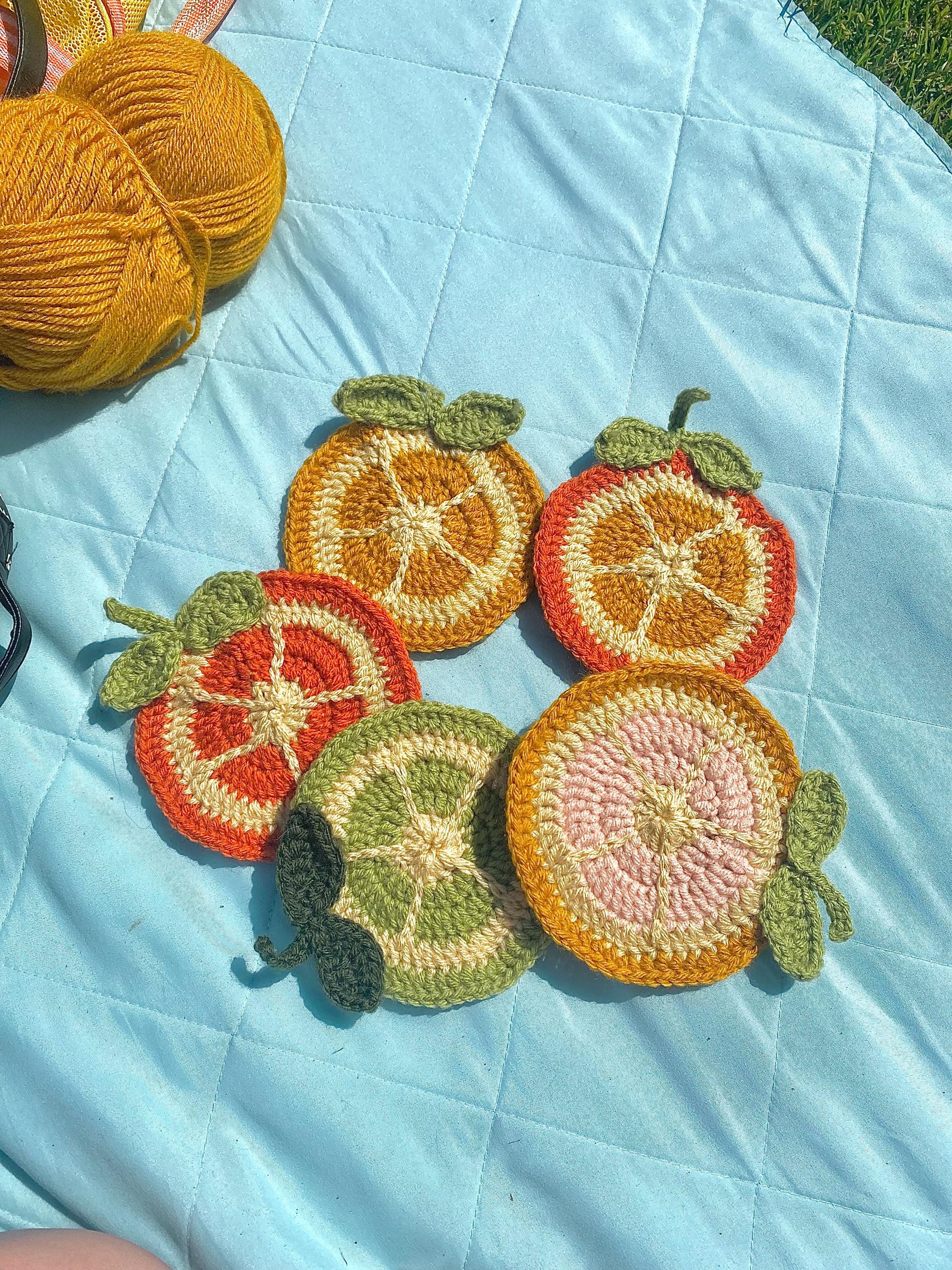 Crochet Citrus Coaster Pattern - Crochet Coaster, Crochet Mug Rug ...