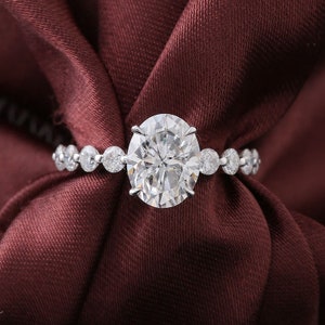 2.03 Carat Oval Cut Moissanite Engagement Ring/Oval Cut Moissanite Ring/Oval Diamond Ring/Oval Solitaire Ring/Oval Cut Ring/Gift For Her