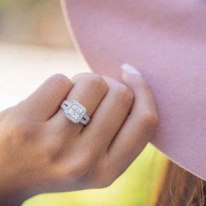 2 kt prinses geslepen charmante halo verlovingsring, jubileumring / verlovingsring / trouwring / voorstelring / bruidsring