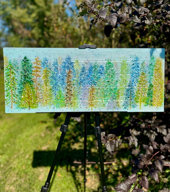 Glistening Pines Glass and Resin Art