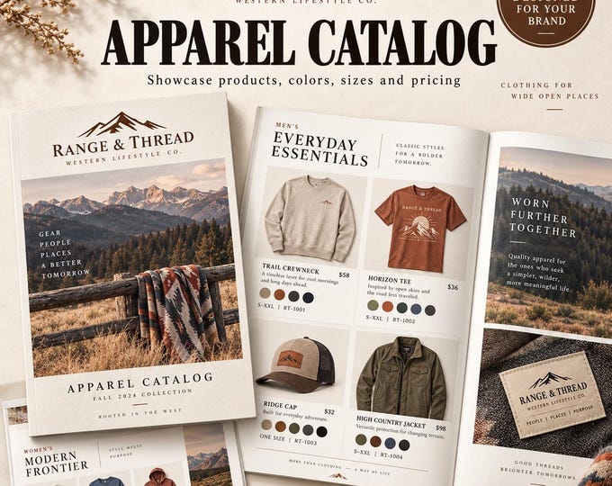 Custom Apparel Catalog Design, Branded PDF Brochure, Wholesale Line Sheet (Digital File)
