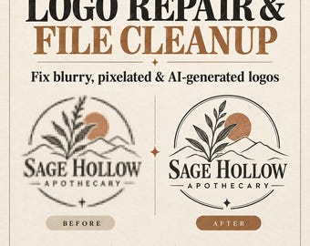 Professional Logo Repair & Vector Cleanup | Fix Blurry, AI-Generated Logos (Print-Ready Files)