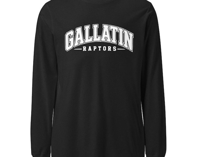 Gallatin Raptors Long Sleeve Shirt, Gallatin High School Spirit Wear, Raptors Game Day Shirt, School Spirit Tee, Collegiate Shirt