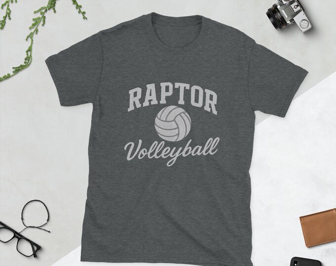 Raptor Volleyball-Unisex Tee in Grey