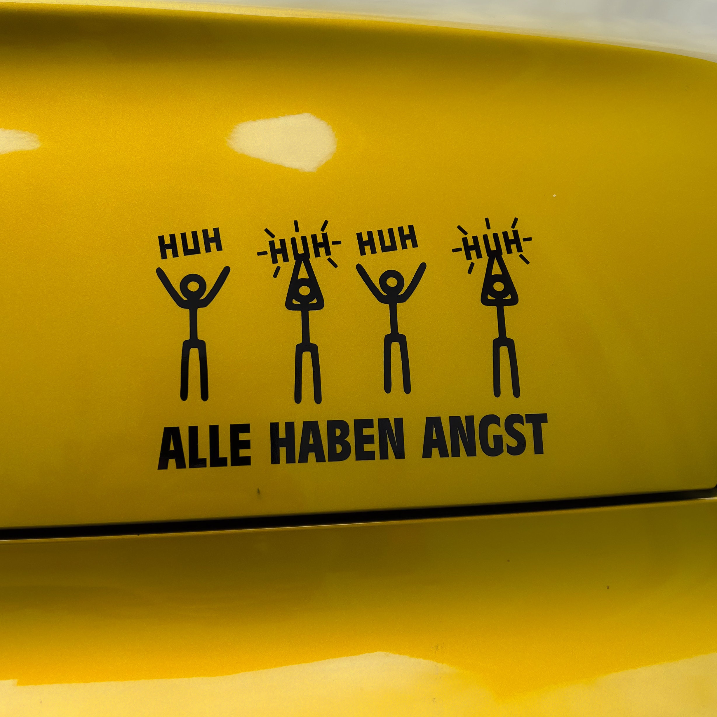 Alle haben Angst Variante 1, 15cm x 10cm, personalisierbar 