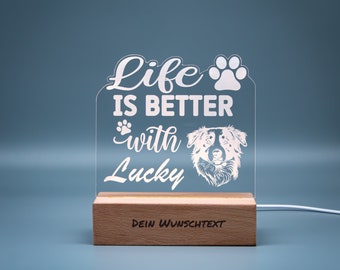 Personalisierte Acryl-Lampe "Life is better with"