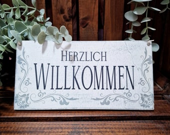 Dekoschild "Herzlich Willkommen"