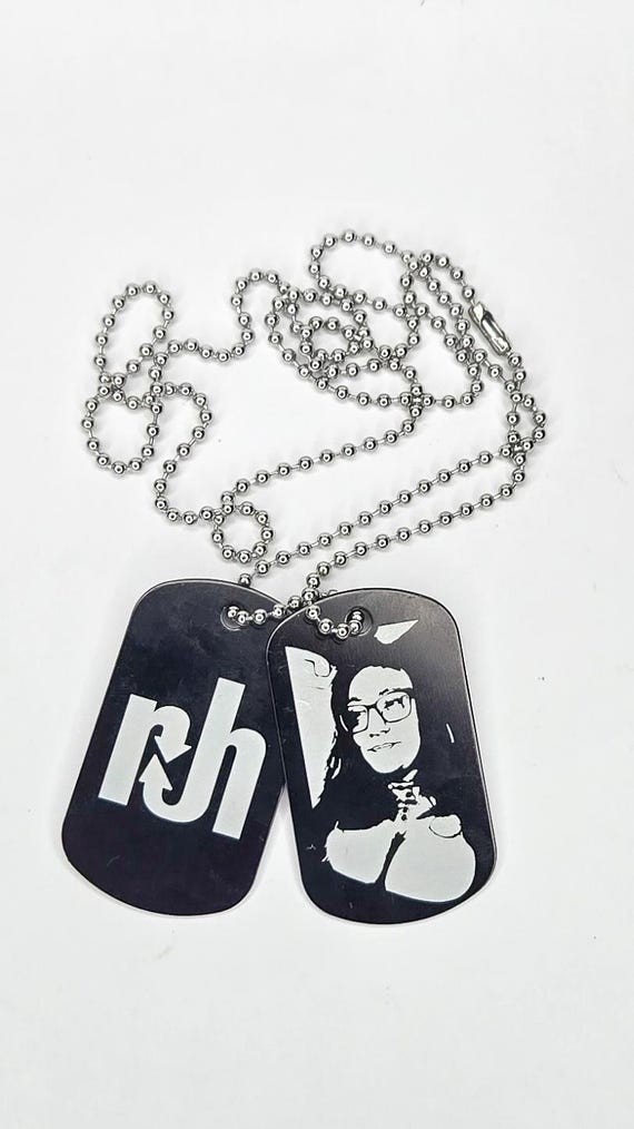 Maggie Weber Merch Laser Engraved Necklace | Black Aluminum