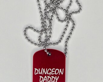 Dungeon Daddy Dog Tag: Anodized Aluminum D&D Necklace