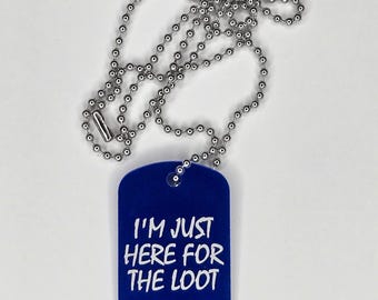 Funny D&D Dog Tag: Anodized Aluminum RPG Necklace - Loot Goblin Accessory