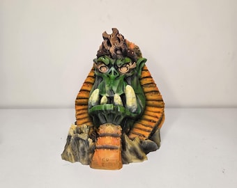 Hand-Painted 3D Printed Orc Sphinx Figurine - Desert Fantasy Tabletop Display