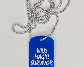 Wild Magic Survivor Dog Tag: Anodized Aluminum D&D Necklace