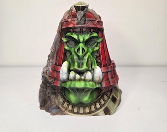 Hand-Painted 3D Printed Orc Cleopatra Warrior Monument Figurine - Fantasy Tabletop Display