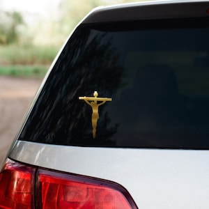 Crucifix Decal for Car Window Vinyl Jesus Crucified Sticker Water Bottle Decal Laptop Decal Catholic Faith Jesus on the Cross Crucifixion