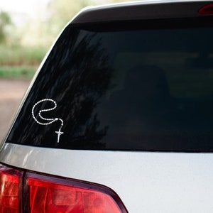 Rosary Decal for Car Window Vinyl Decal Rosary Beads Sticker Water Bottle Decal Laptop Decal Protection Catholic Faith Prayer Reminder