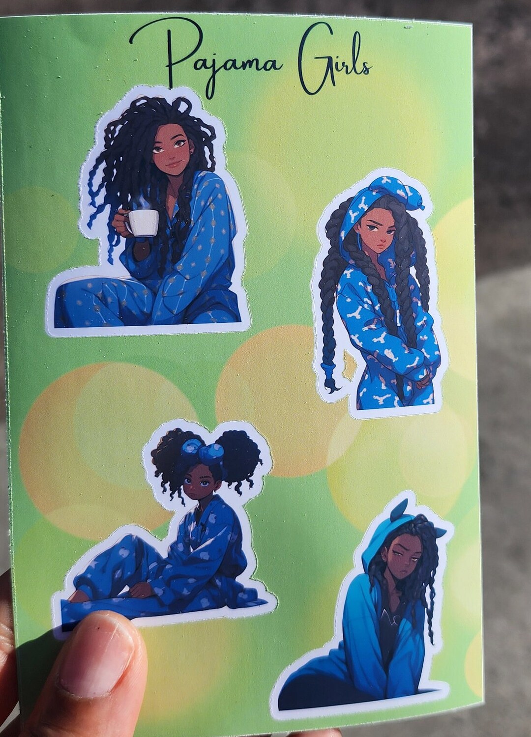 Sticker Sheet Pajama Girls (blue) - Etsy