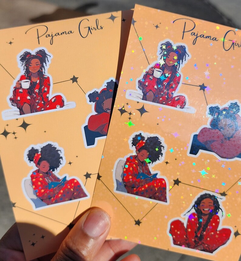 Sticker Sheet Pajama Girls (red) - Etsy