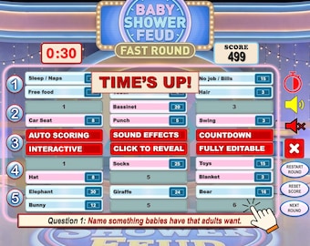 Juego de fiesta de ronda rápida para baby shower, concurso de PowerPoint editable, juegos familiares para revelar el género
