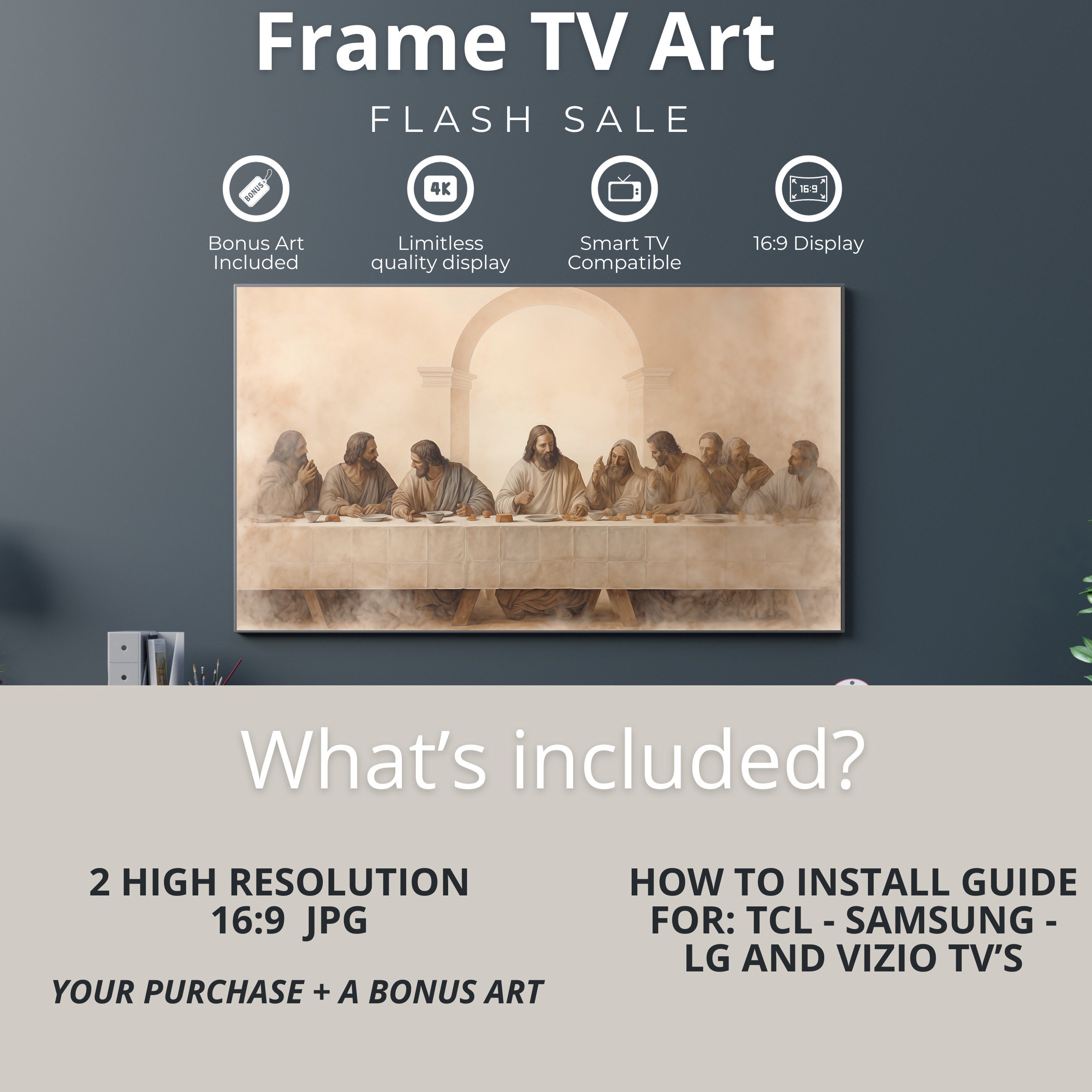 The Last Supper Frame TV Art Christian Art the Frame Tv Art Etsy