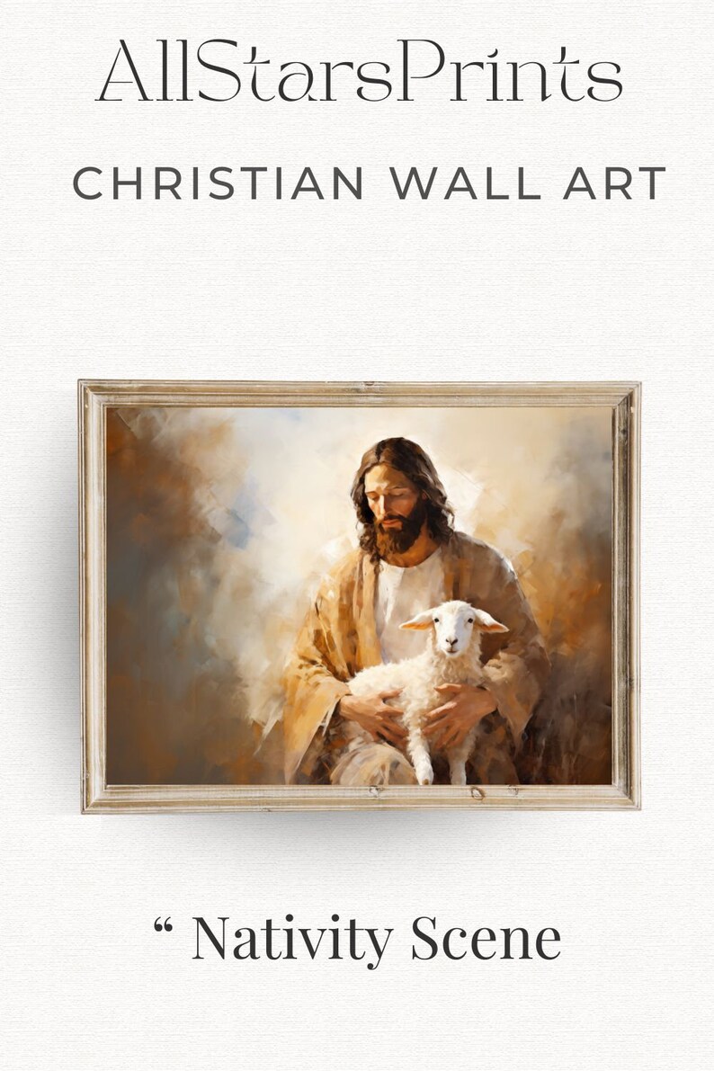 Jesus Leaves the 99 Christian Wall Art Jesus Painting Bible Etsy