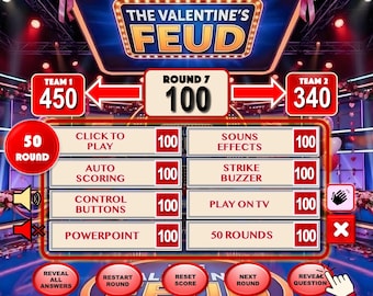 Plantilla de PowerPoint de juegos de San Valentín para adultos. Juegos de fiesta de San Valentín y Galentines.