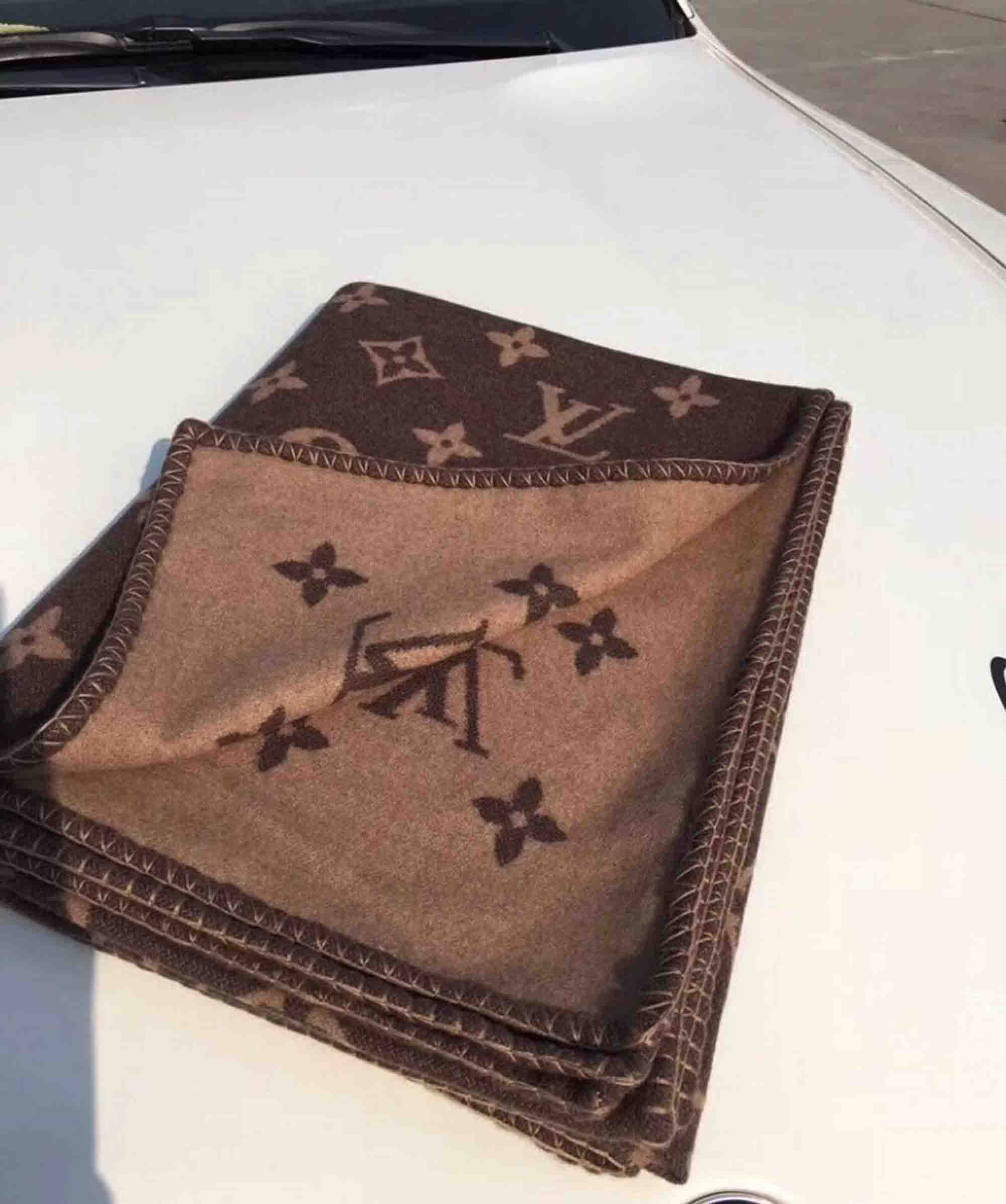 Louis Vuitton Lambswool Monogram Throw Blanket - Brown Throws
