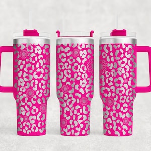 Cheetah Print and Sunflower Laser Engraved Full Wrap for 40oz Tumbler, Digital Download, Seamless Design, Laser Rotary SVG