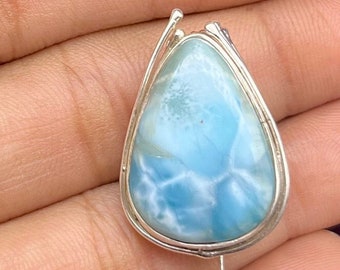 Larimar Silber Brosche, Vintage Silber Broschen, Silber Haarstab Anstecknadel, handgemachte keltische Schal Anstecknadel, Boho Silber Schal Brosche, keltische Schal Anstecknadel