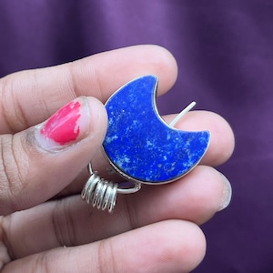 925 Sterling Silver Brooches Pin, Lapis Lazuli Silver Pin  Brooches, Celtic Shawl Silver Pin, Pin Statement Brooch Pin, Silver Hair Pin Clip