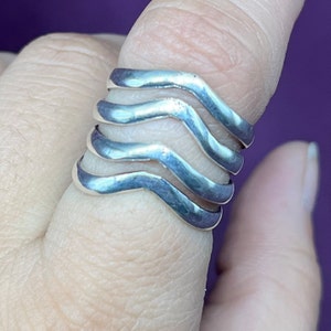 Natural Sterling Silver Ring, Solid 925 Sterling Silver Ring For Women, Handmade Boho Artisan Silver Jewelry For Wedding Anniversary Gifts