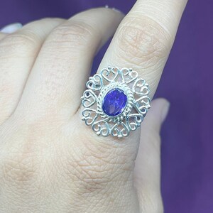 Natural Amethyst Silver Ring, Purple Amethyst Gemstone Ring For Women, Amethyst Silver Jewelry, Oval Cut Amethyst Ring For Her Gifts