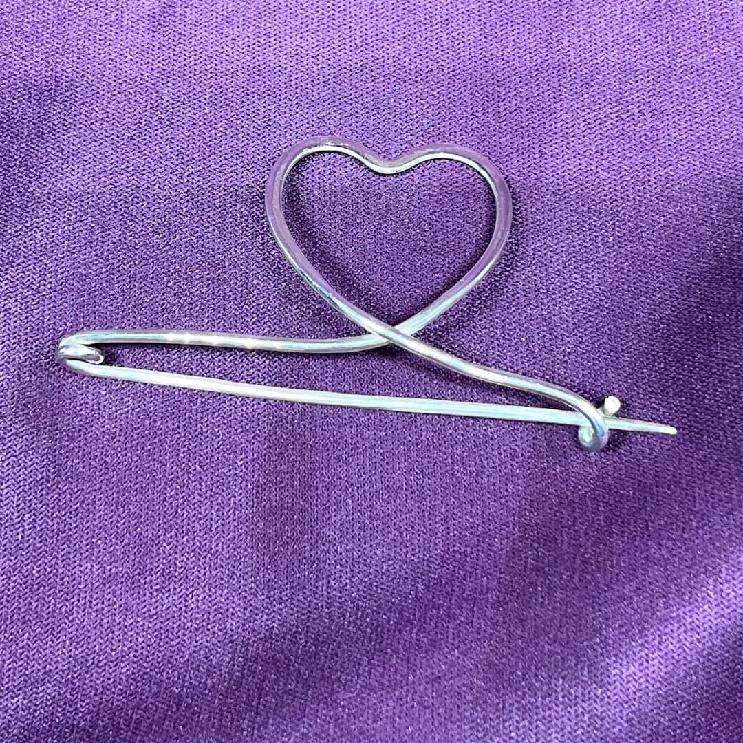 925 Sterling Silver Brooch Vintage Silver Brooches Heart Etsy