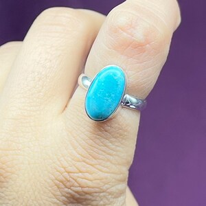 Blauwe Turquoise Zilveren Ring-Turquoise Edelsteen Ring-925 Sterling Zilver Blauwe Turquoise Ring voor haar-Turquoise Statement Ring voor verjaardag