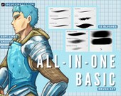 ALL-IN-ONE procreate brush set | Procreate Brushes | Soft Brush Set | Digital Download | Basic Brushes | cucchiaioh brush set |